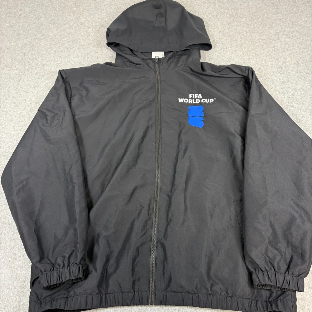 FIFA World Cup 2026 Event Full Zip Hooded Rain Jacket Black Large